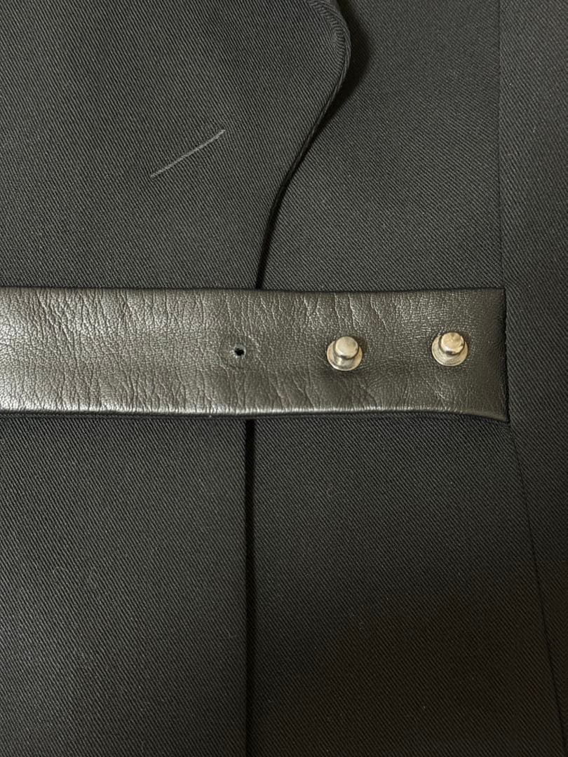 EMPORIO ARMANI レザー切替テーラードジャケット ブラック