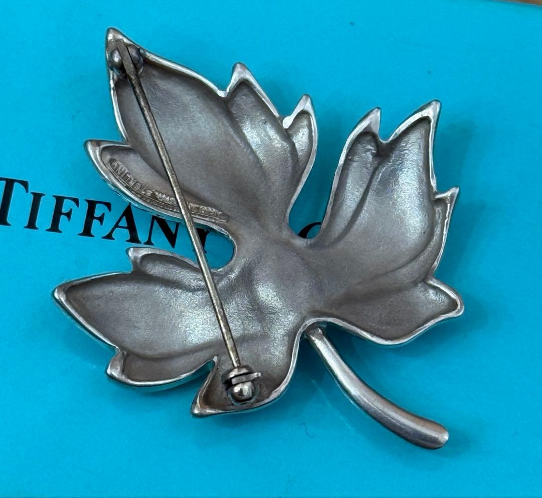 希少！！【ティファニー　葉　リーフ　ブローチ】