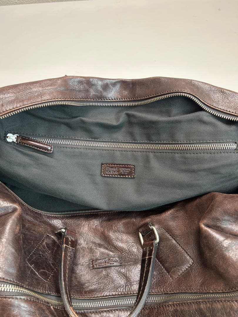 Daniel&Bobダークブラウン レザー ボストンバッグ