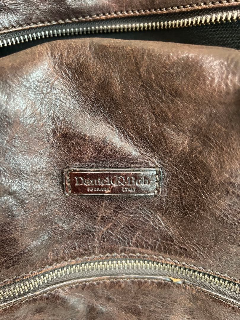 Daniel&Bobダークブラウン レザー ボストンバッグ
