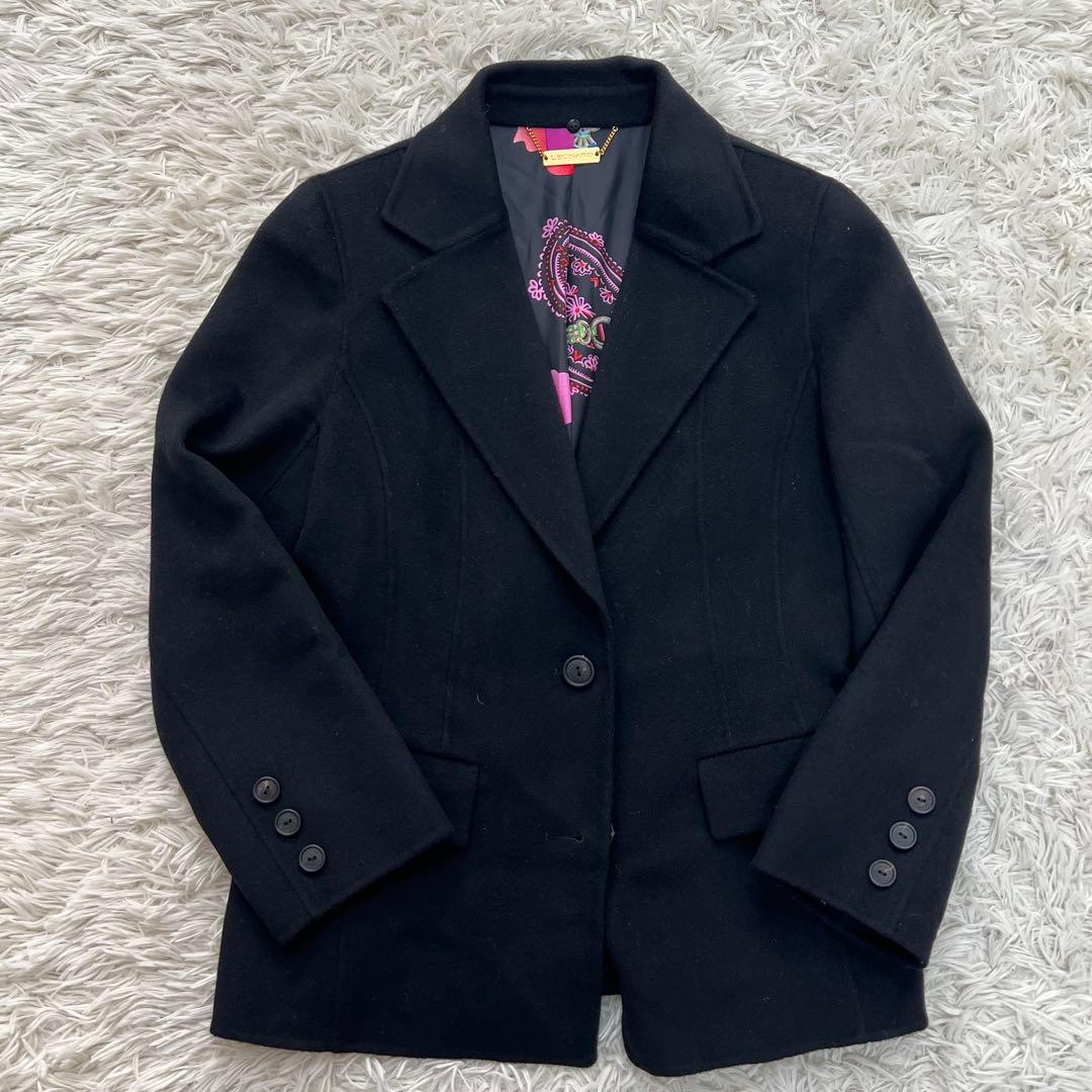 レオナール LEONARD カシミヤ100 テーラード 花柄 ジャケット
