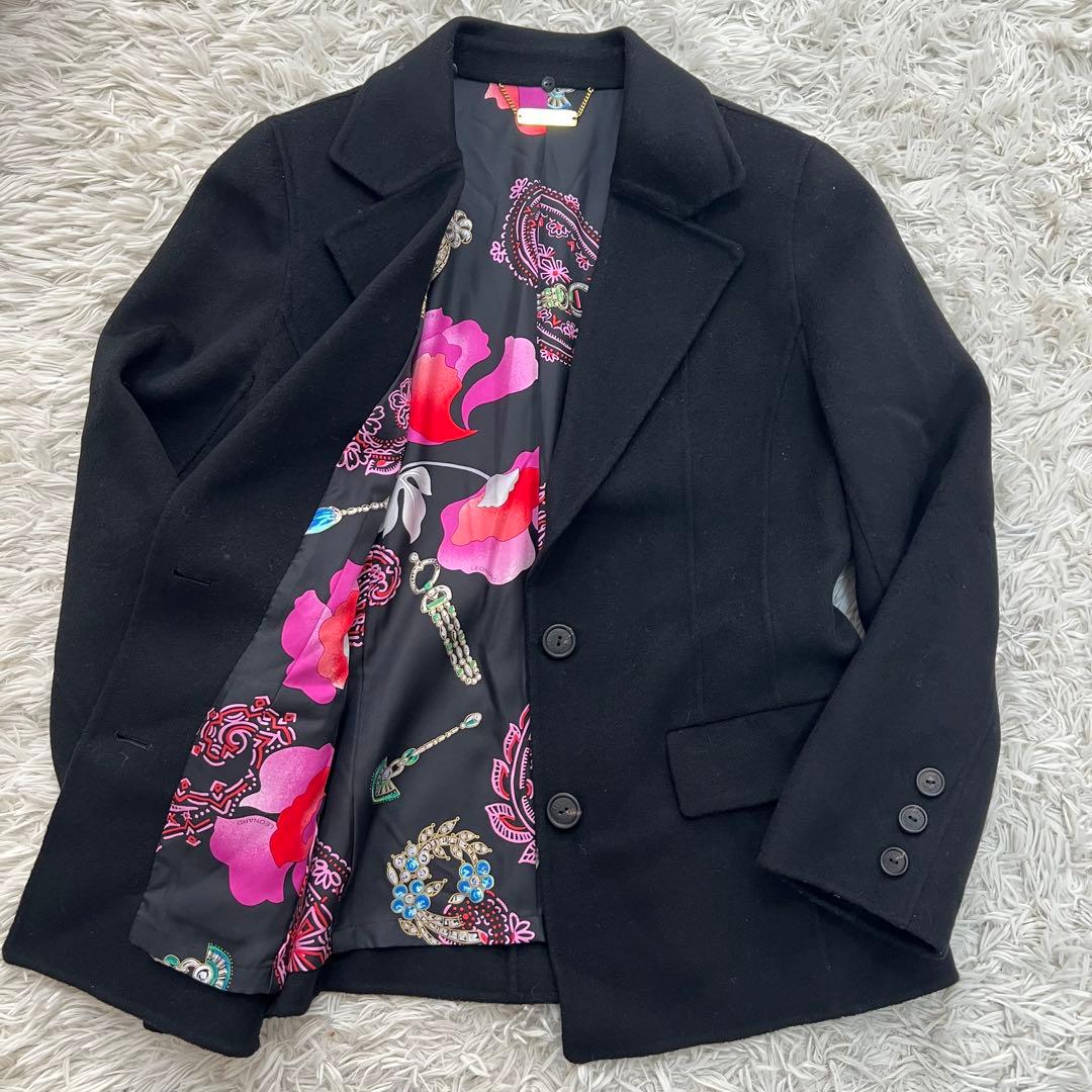 レオナール LEONARD カシミヤ100 テーラード 花柄 ジャケット
