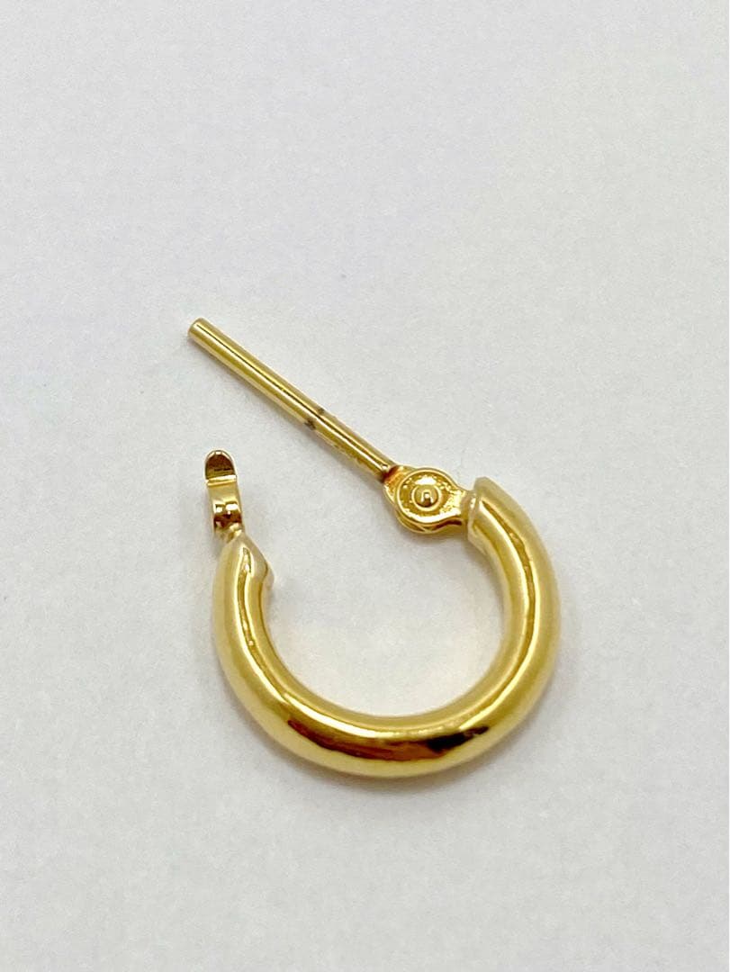 K18 イエローゴールド フープピアス10mm 片側 保証書有