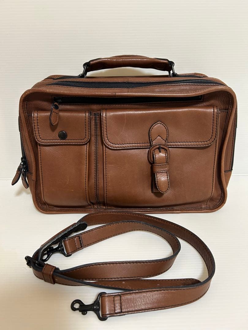 PORTER ブラウンレザー ショルダーバッグ