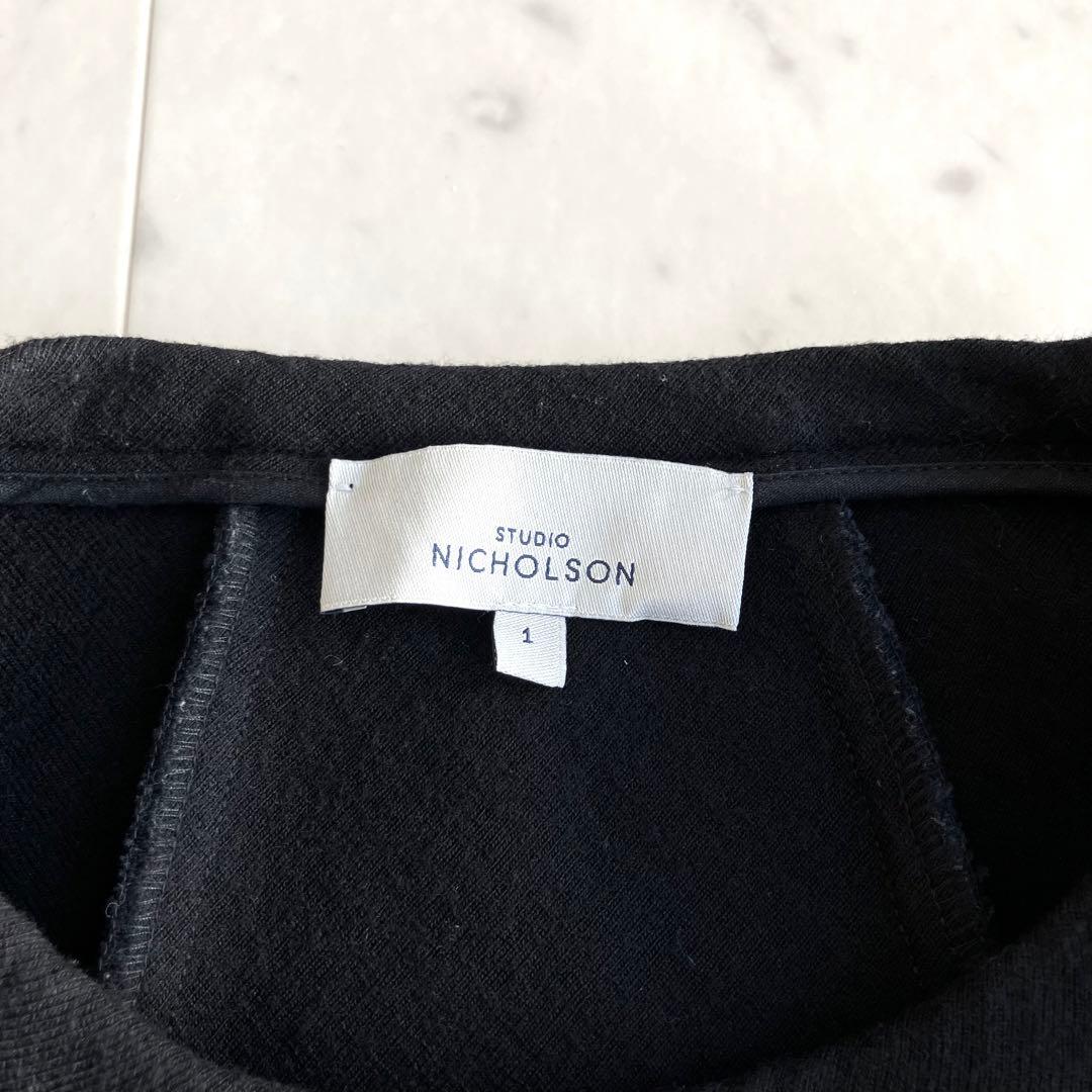 スタジオニコルソン スウェット ニット プルオーバー ブラック ウール混