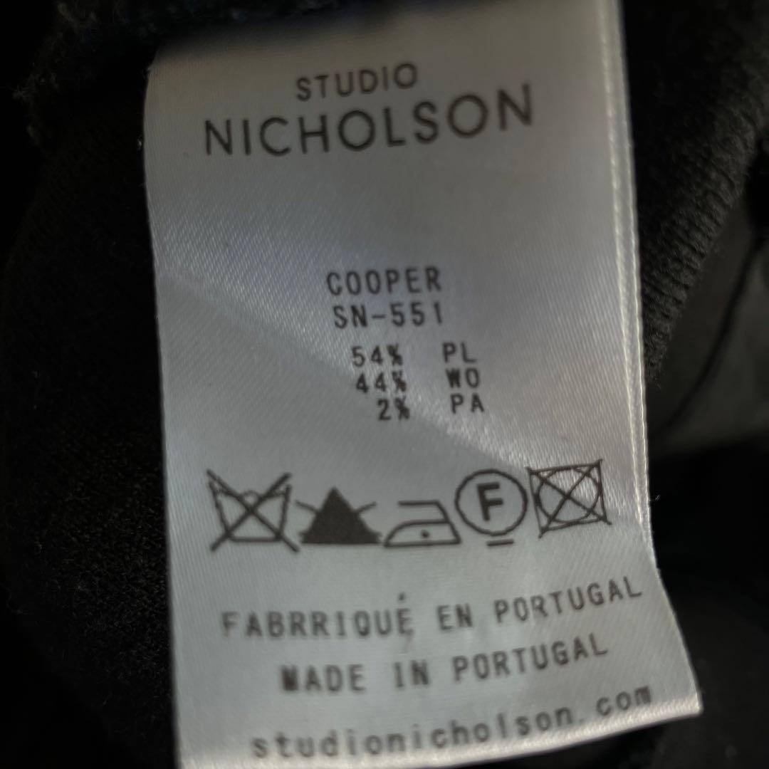 スタジオニコルソン スウェット ニット プルオーバー ブラック ウール混