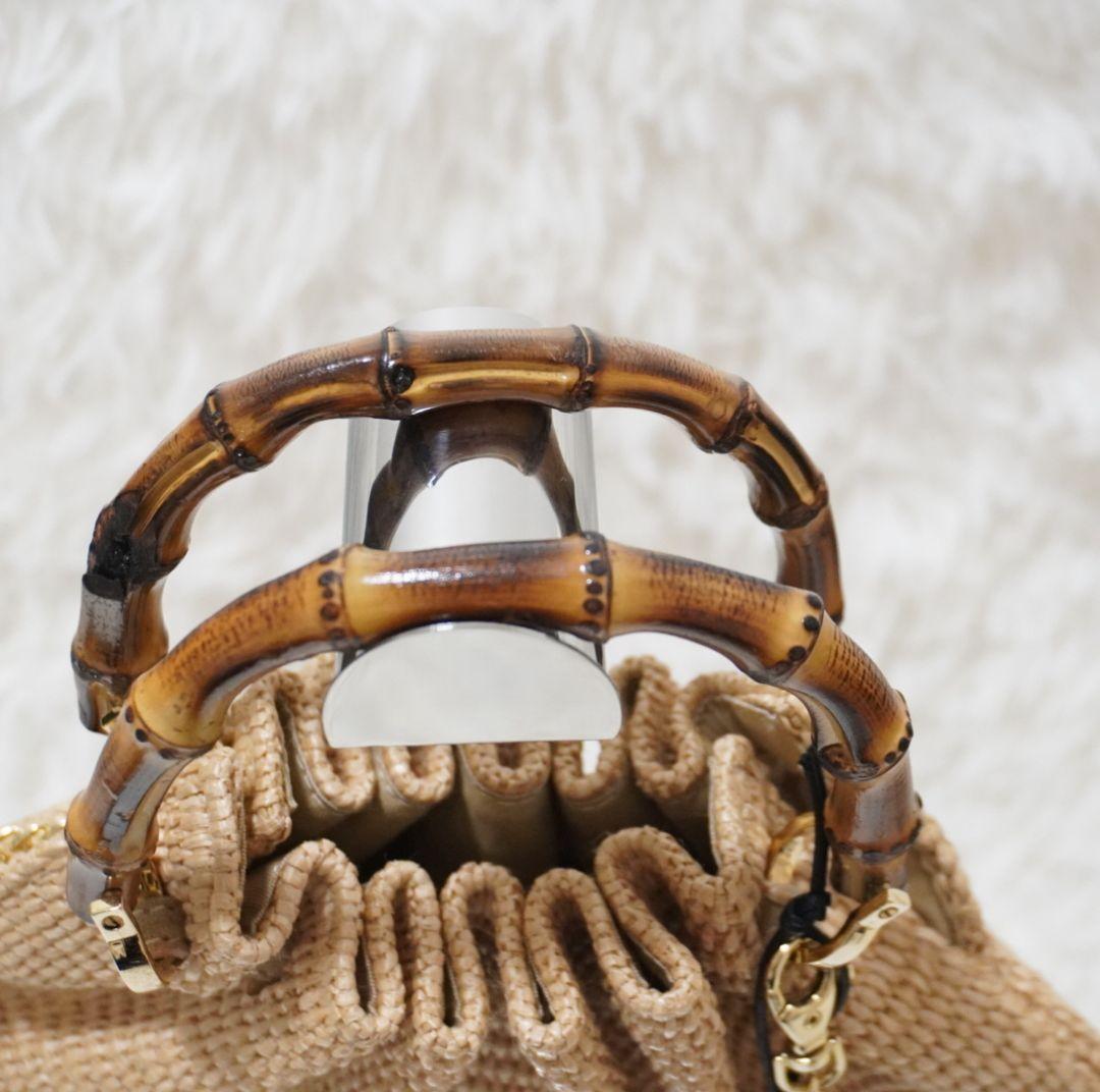 カテリーナベルティーニ　バンブーハンドル　かごバッグ　2way　イタリア製