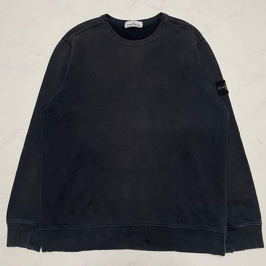 STONE  コットン　クルーネック　トレーナー　ブラック　XXL