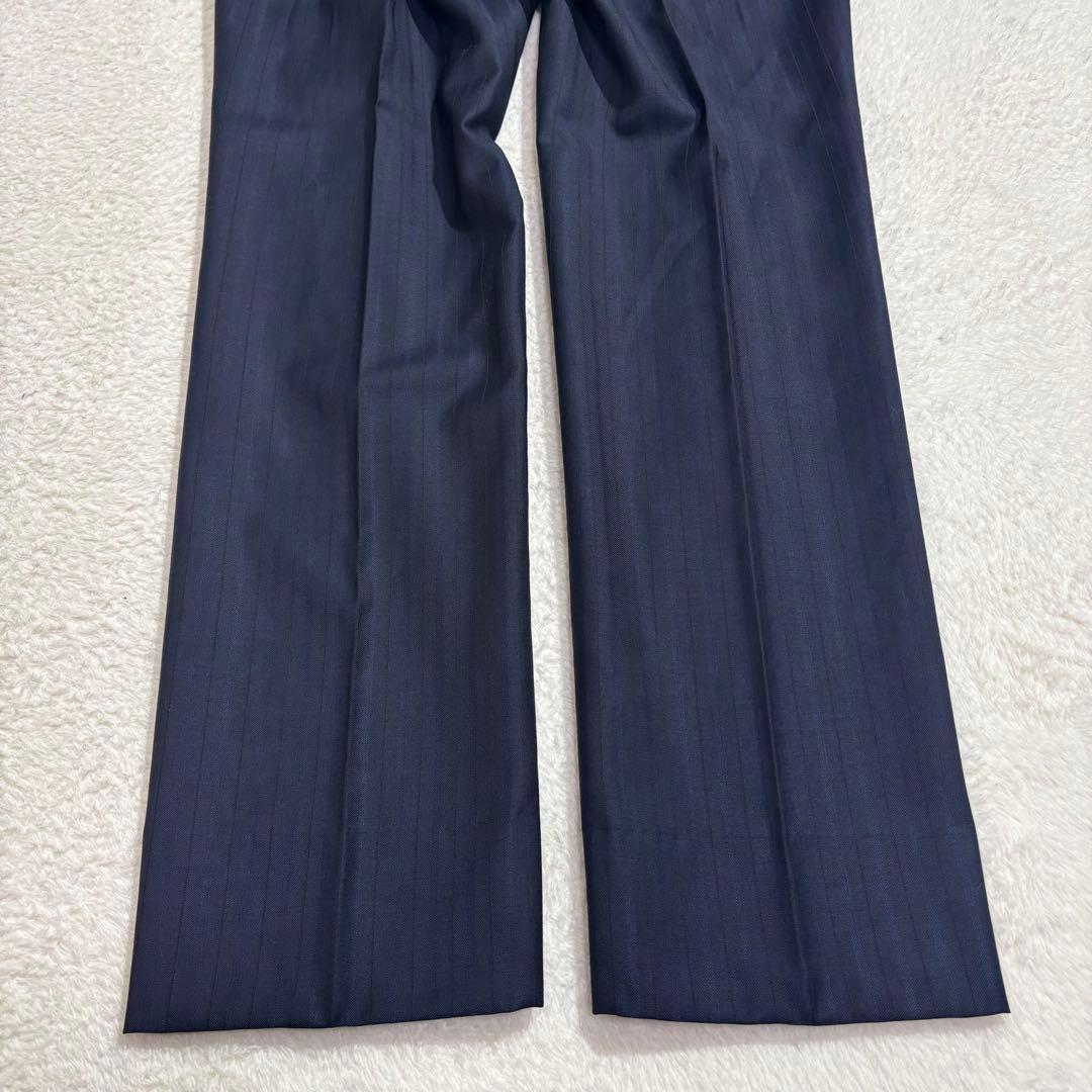 ダーバン　高級生地DRAGO ストライプスーツ　ダークネイビー　ビジネス　通勤