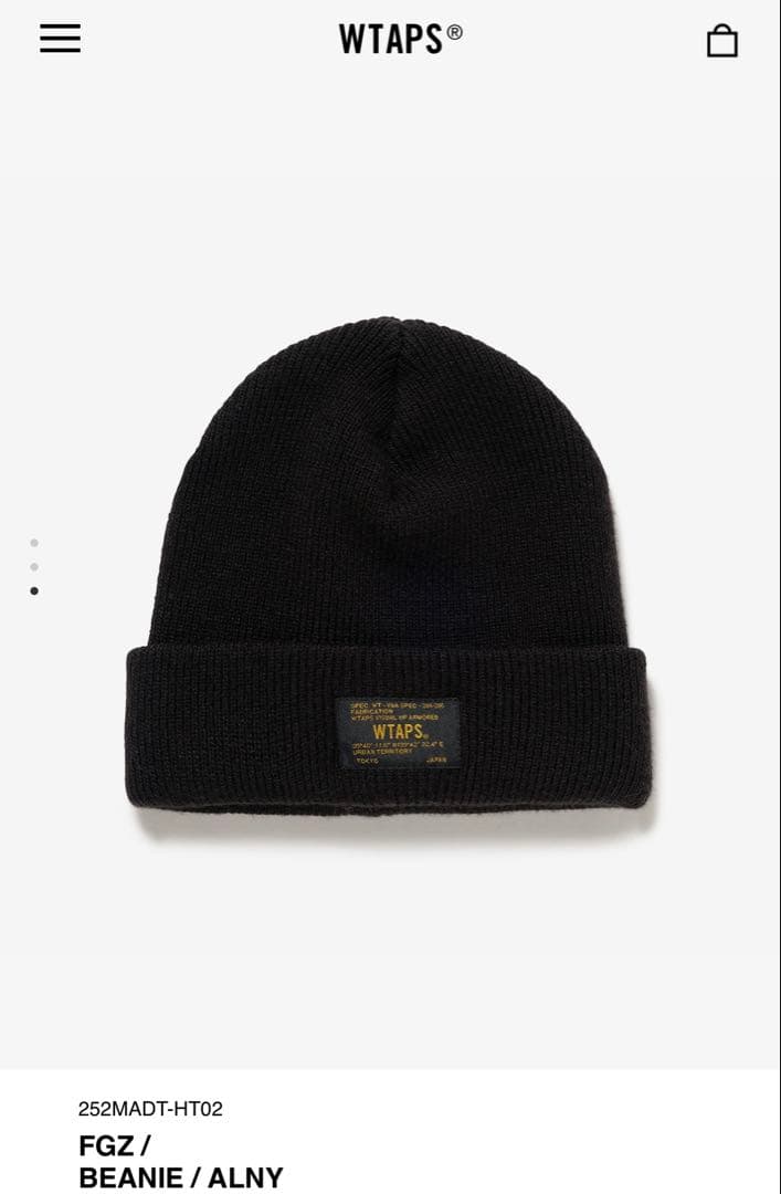 完売品 25AW WTAPS FGZ BEANIE ALNY ブラック