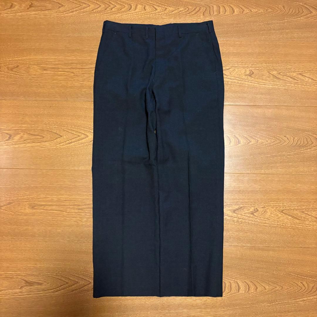 70s ワイドスラックス レーヨンギャバジン ブラック vintage 50s