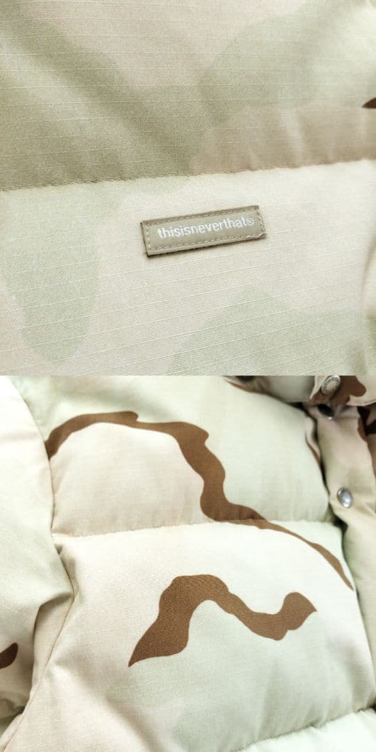 美品 ディスイズネバーザット ダウンジャケットカモフラ【Ｌ】