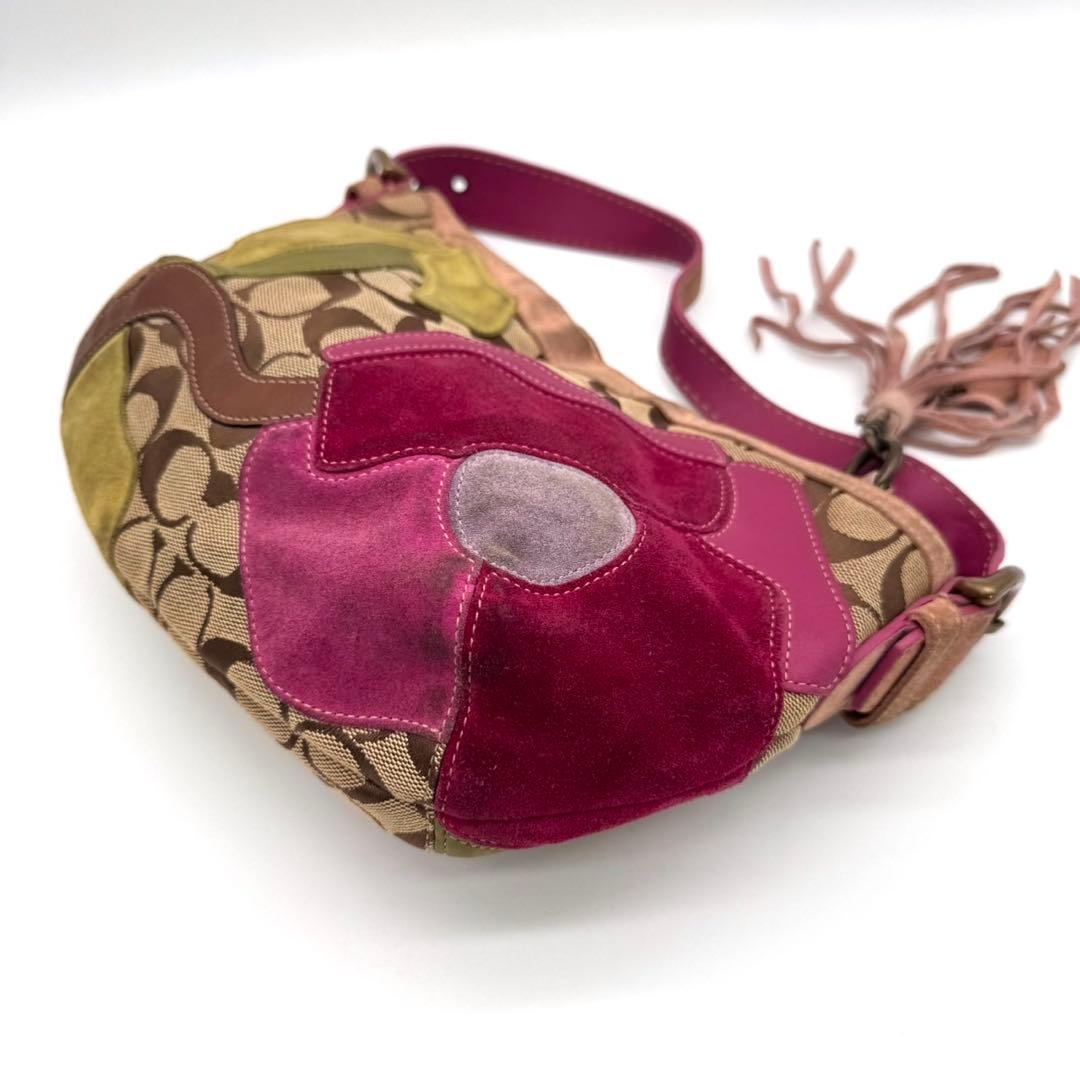 バッグ Vintage COACH Flower Patch Work Mini Bag