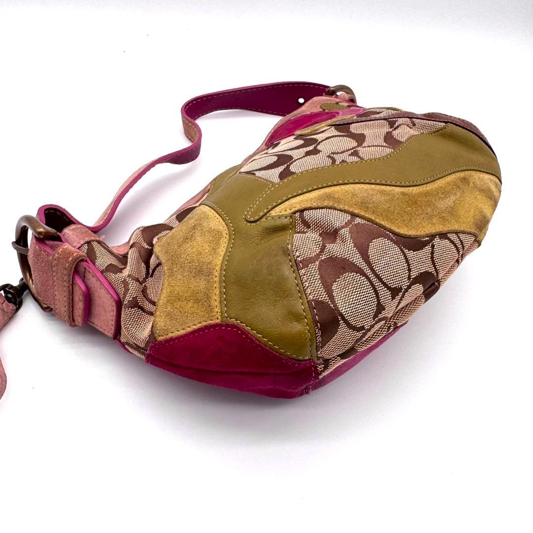 バッグ Vintage COACH Flower Patch Work Mini Bag