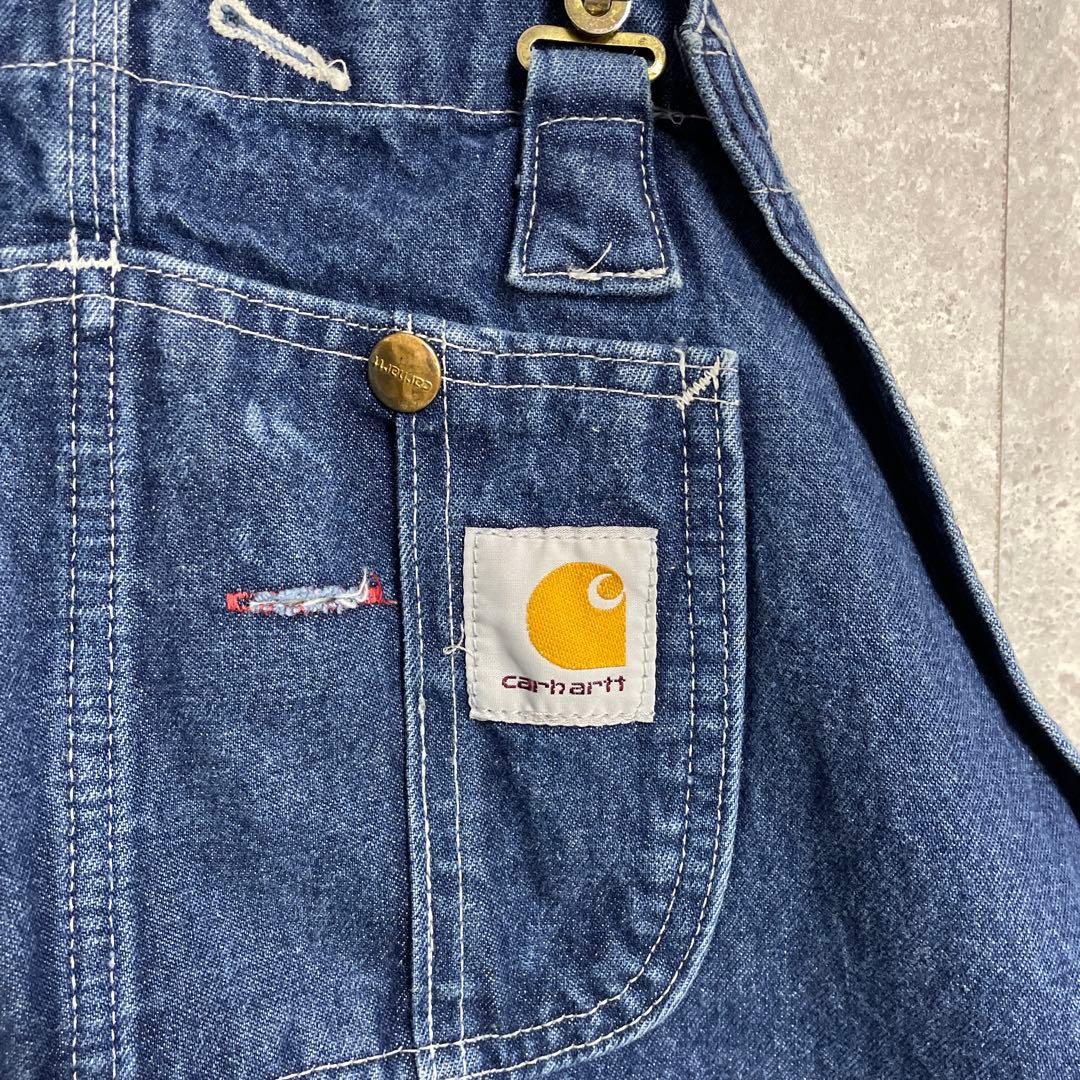 カーハート　デニムオーバーオール　ペインター　ビックサイズ極太W52 L30程度