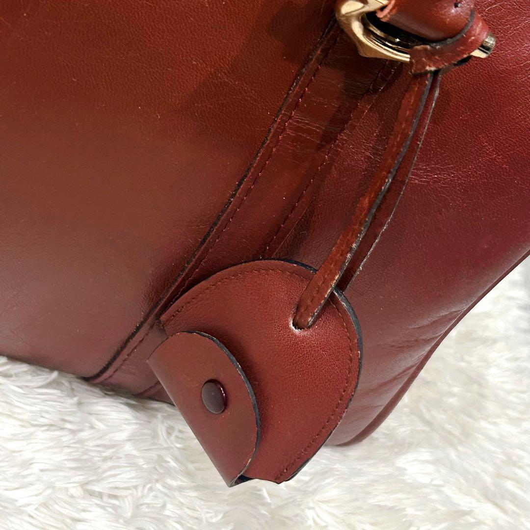 Cartier カルティエ マストライン ボストンバッグ ボルドー 本革 レザー