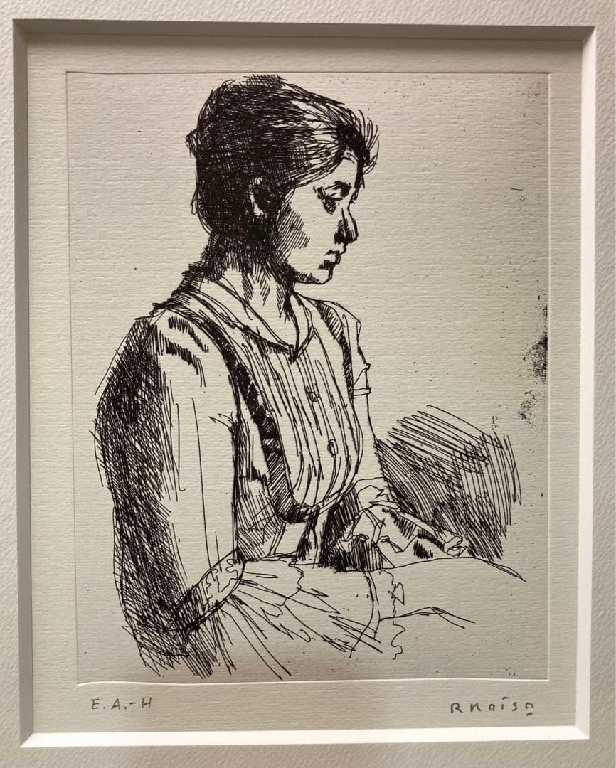 小磯良平『 若い女 』1978制作 /エッチング/ サイン・ed入り/高級額装