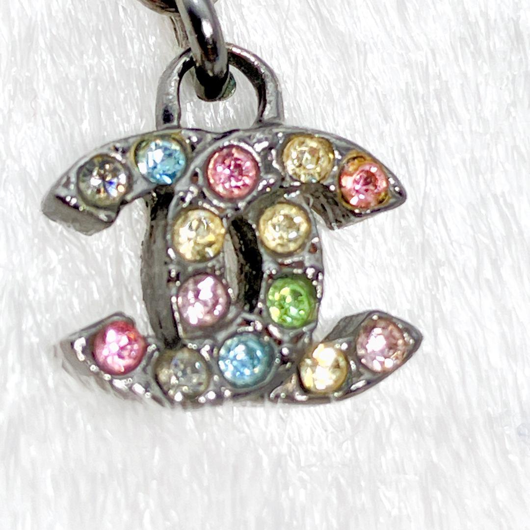 希少 レア CHANEL ココマーク マルチカラー ラインストーン ピアス 片耳