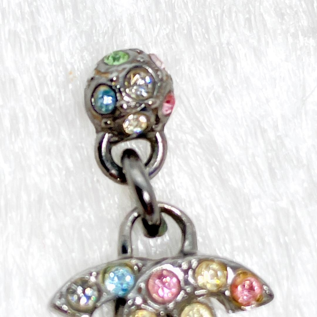 希少 レア CHANEL ココマーク マルチカラー ラインストーン ピアス 片耳