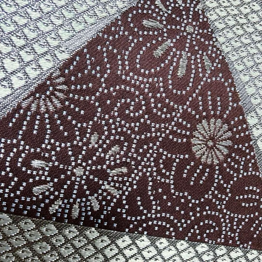 専用ページ　正絹　六通袋帯【鱗文様　花　鹿の子】