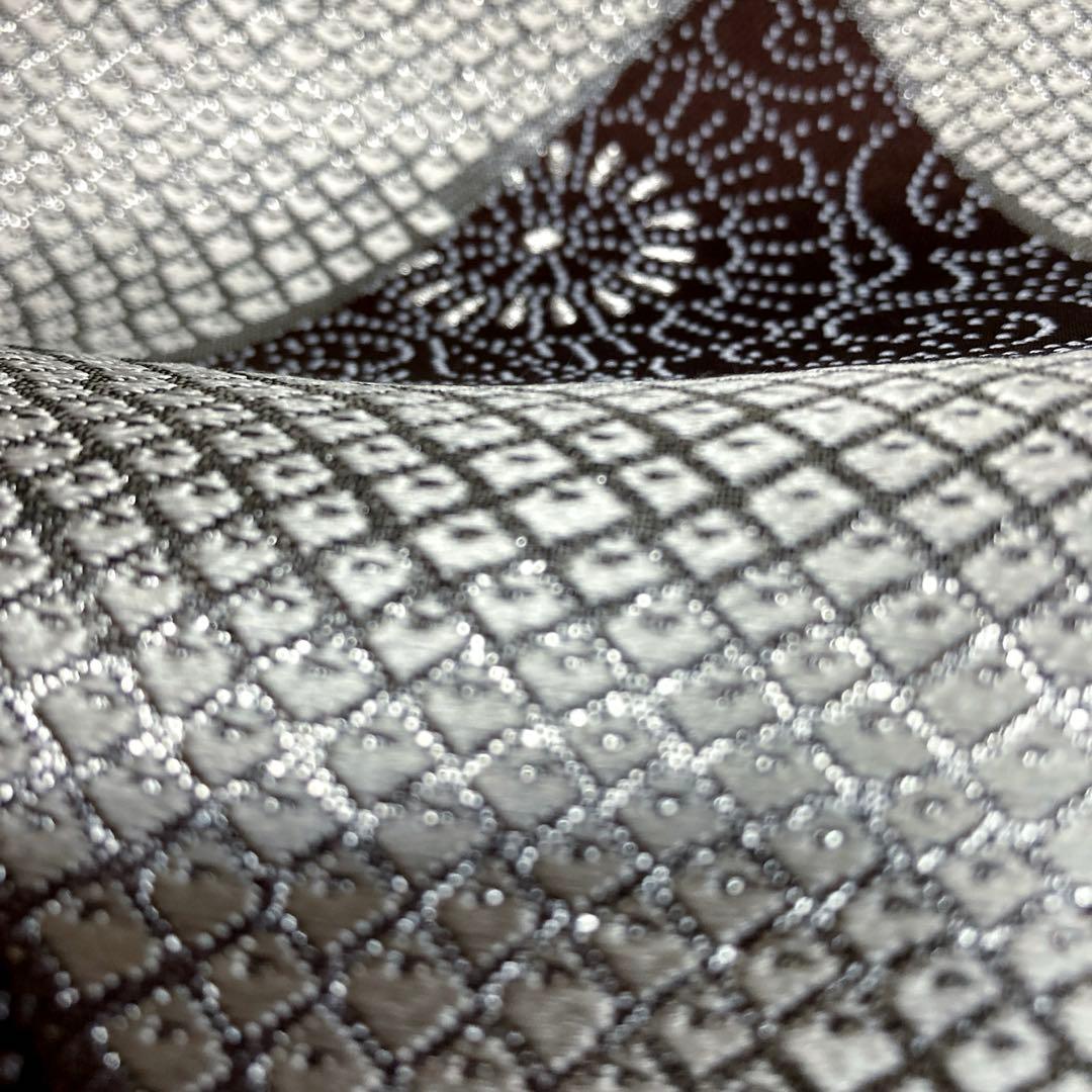 専用ページ　正絹　六通袋帯【鱗文様　花　鹿の子】