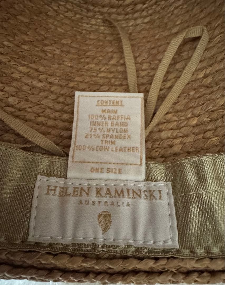 未使用　HELEN KAMINSKI ラフィアハット　麦わら帽子 UPF 50+