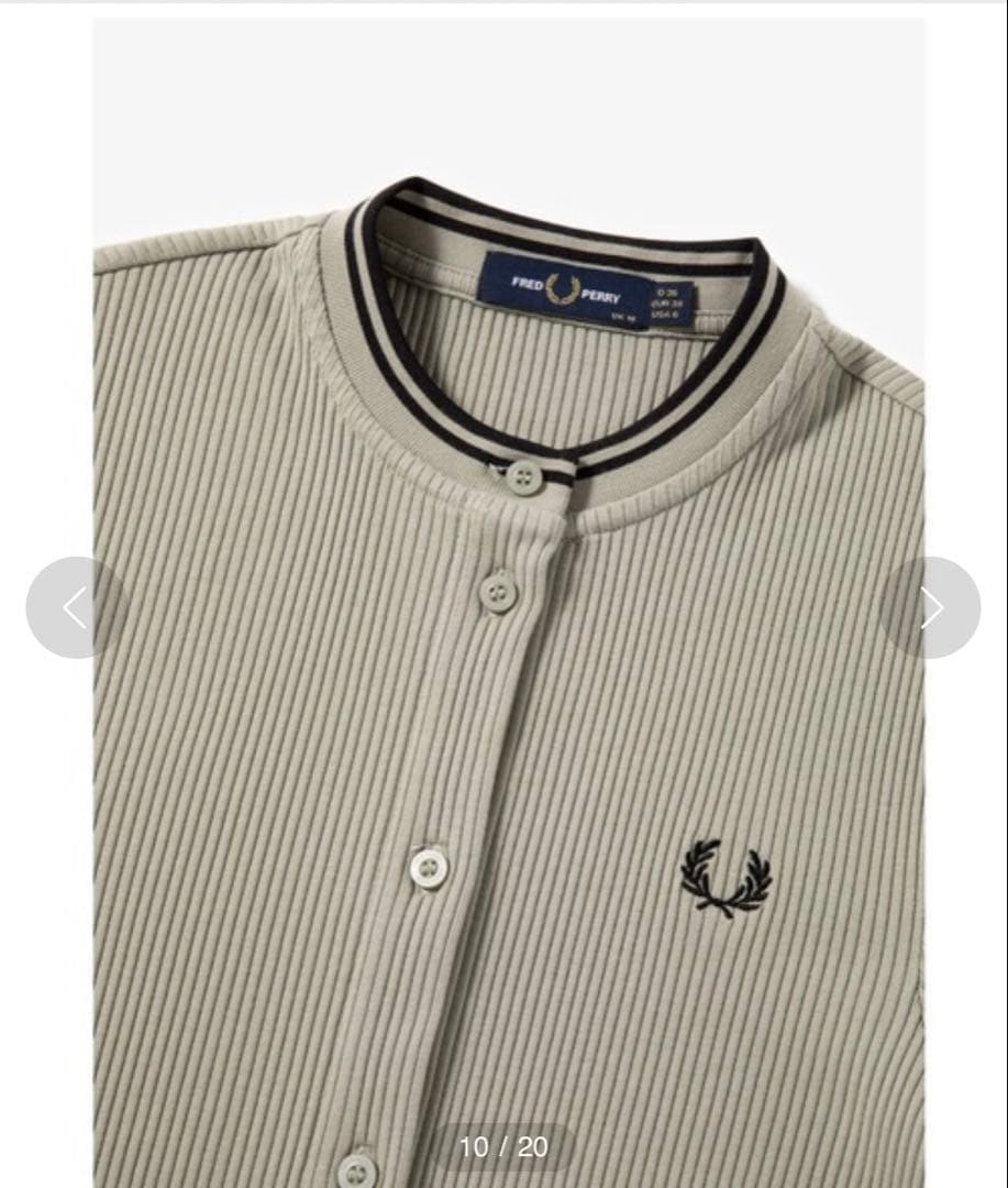 Ribbed Button-Through Top/フレッドペリー