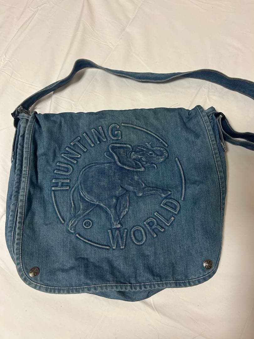 ハンティングワールド ショルダーバッグ デニムバッグ メッセンジャーバッグ