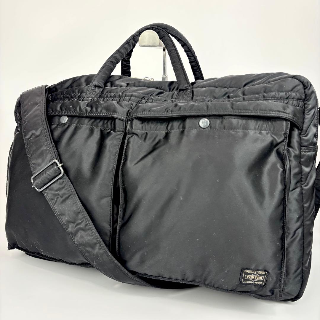 美品✨ポーター タンカー 2way ボストンバッグ 大容量 旅行 ブラック 黒