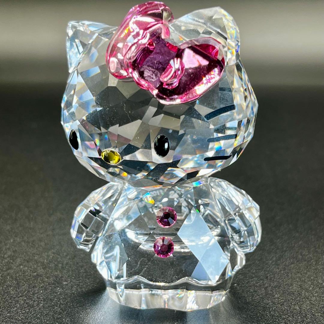 【超希少・廃盤】スワロフスキー ハローキティ ピンクリボン 置物 2011年限定