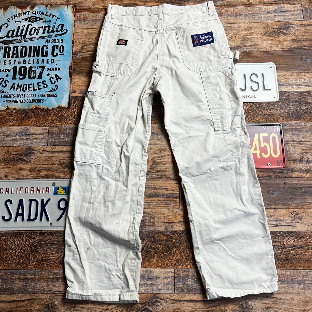 ゆ*様 Dickies ペインターパンツ ホワイト ペンキ飛び　古着　M相当