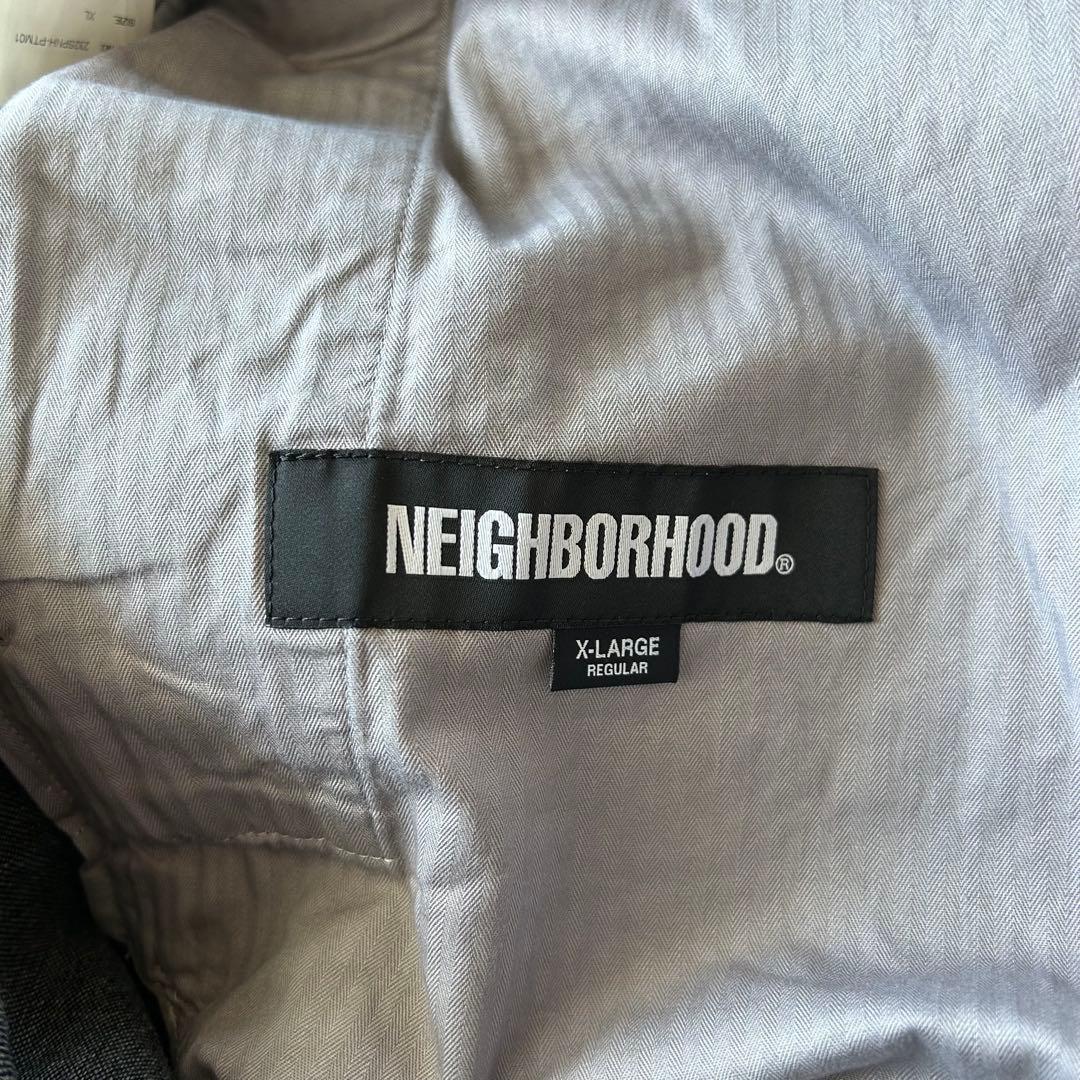 NEIGHBORHOOD ネイバーフッド デニムスラックス 紺 XL タック
