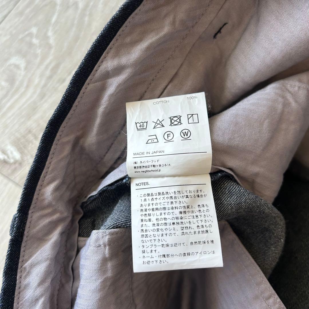 NEIGHBORHOOD ネイバーフッド デニムスラックス 紺 XL タック