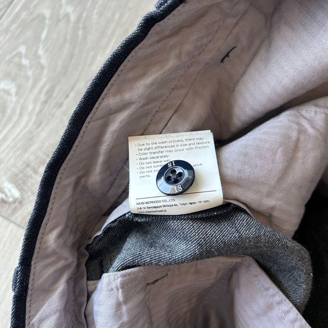 NEIGHBORHOOD ネイバーフッド デニムスラックス 紺 XL タック