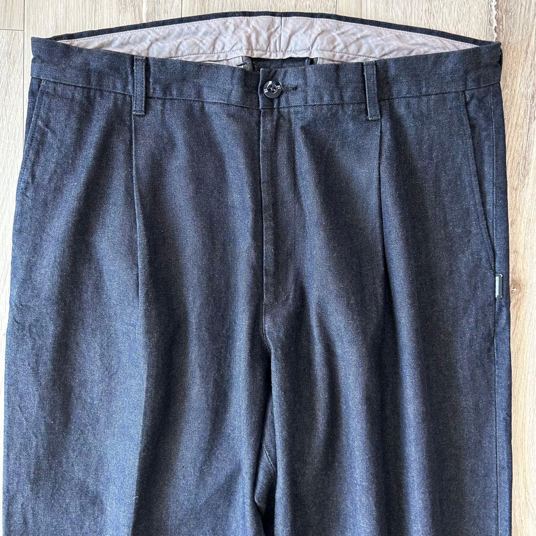 NEIGHBORHOOD ネイバーフッド デニムスラックス 紺 XL タック