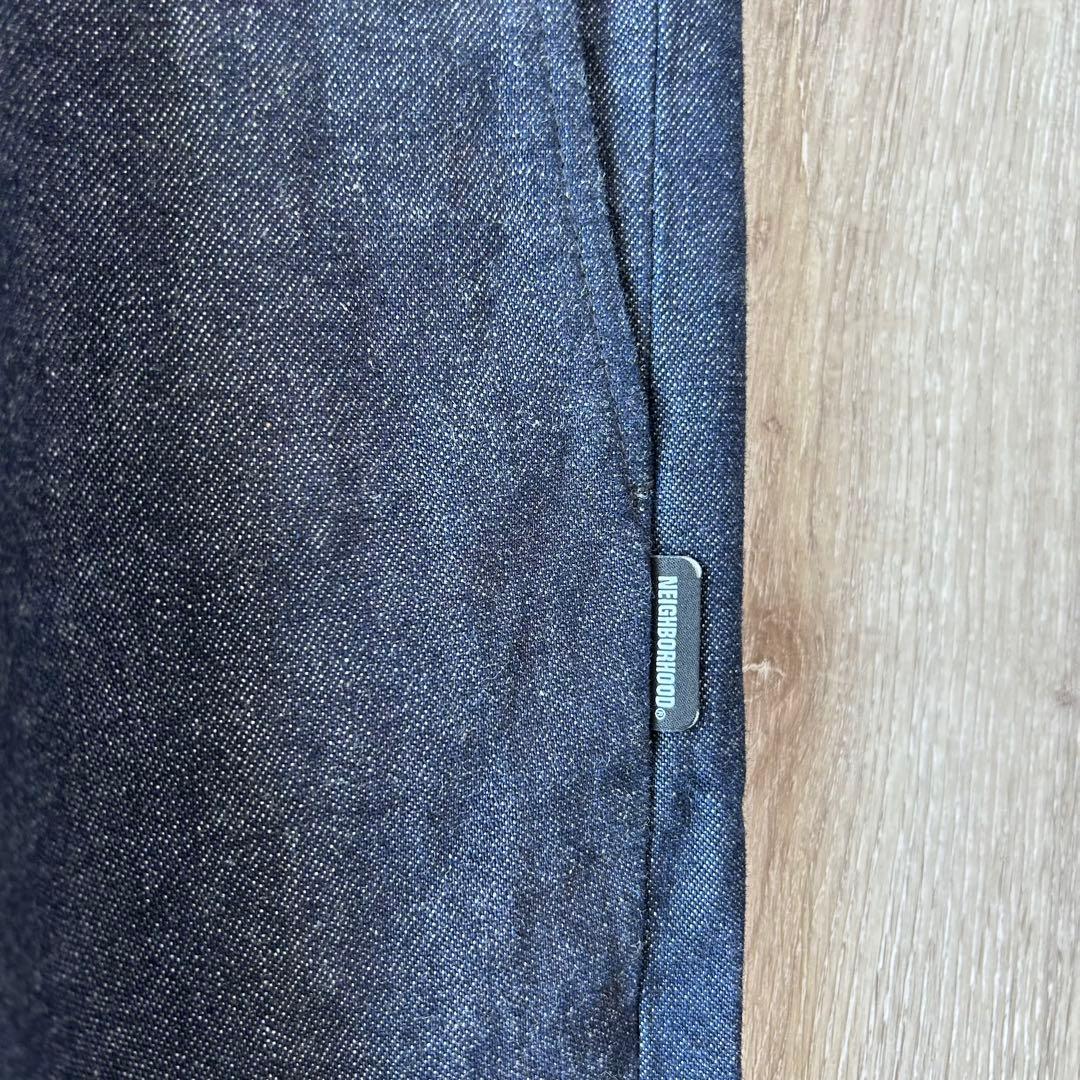 NEIGHBORHOOD ネイバーフッド デニムスラックス 紺 XL タック