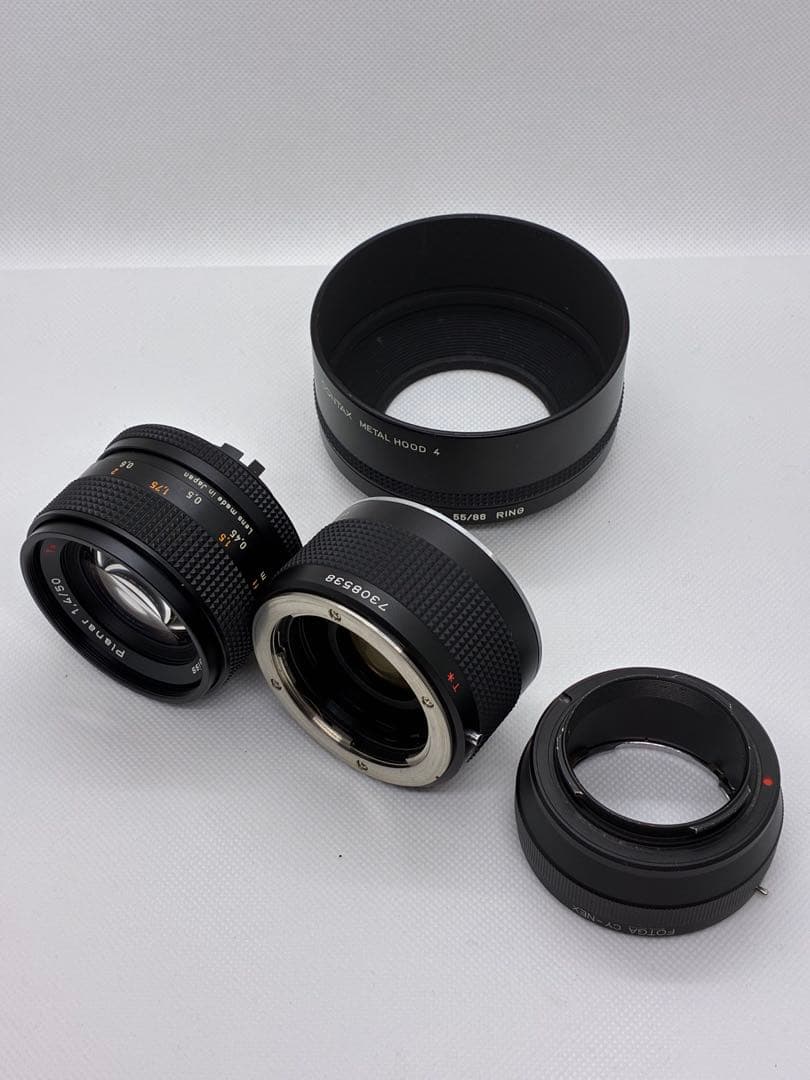 CONTAX Planar 50/1.4 フード&ムターI&マウントアダプタ付