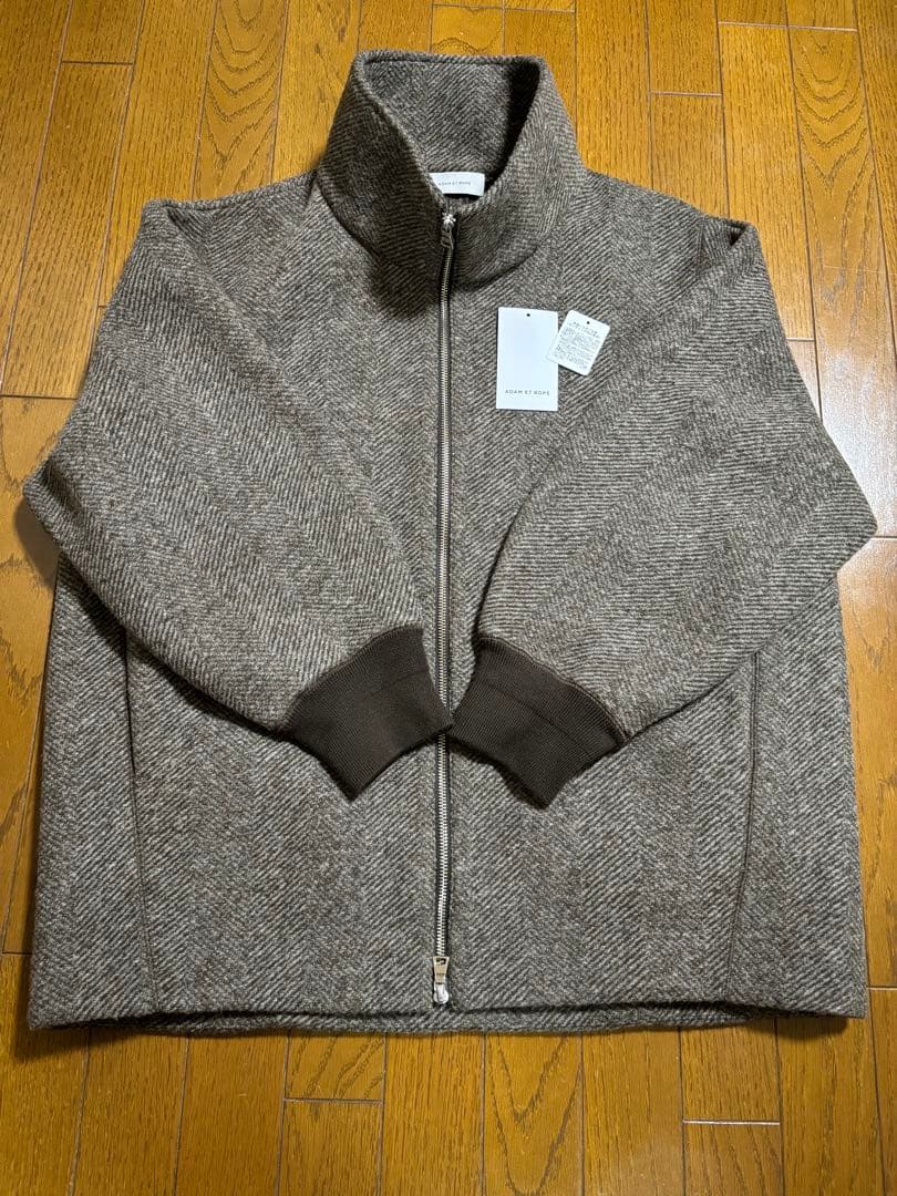 ADAM ET ROPÉ ヘリンボンツイードボンディングコーディガン