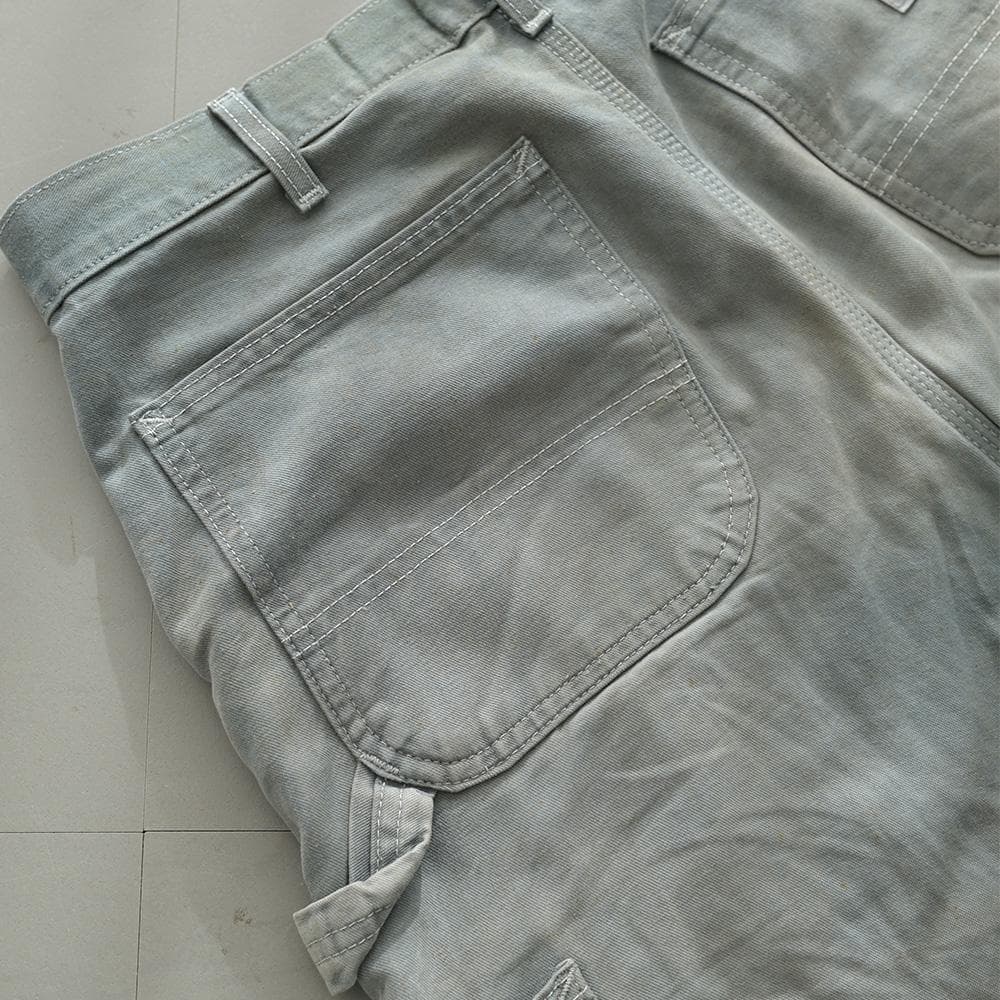 は*ふ様 USA製 carhartt ダブルニー ペインターパンツ ブルーグレー