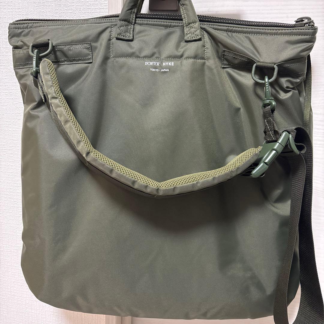 最安値/HYKE × PORTER/HELMET BAG/オリーブ/極美品
