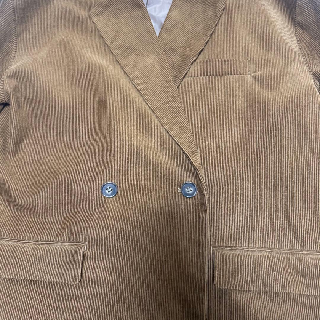 DISCOAT ユニセックス　コーデュロイWブレストジャケット　キャメル