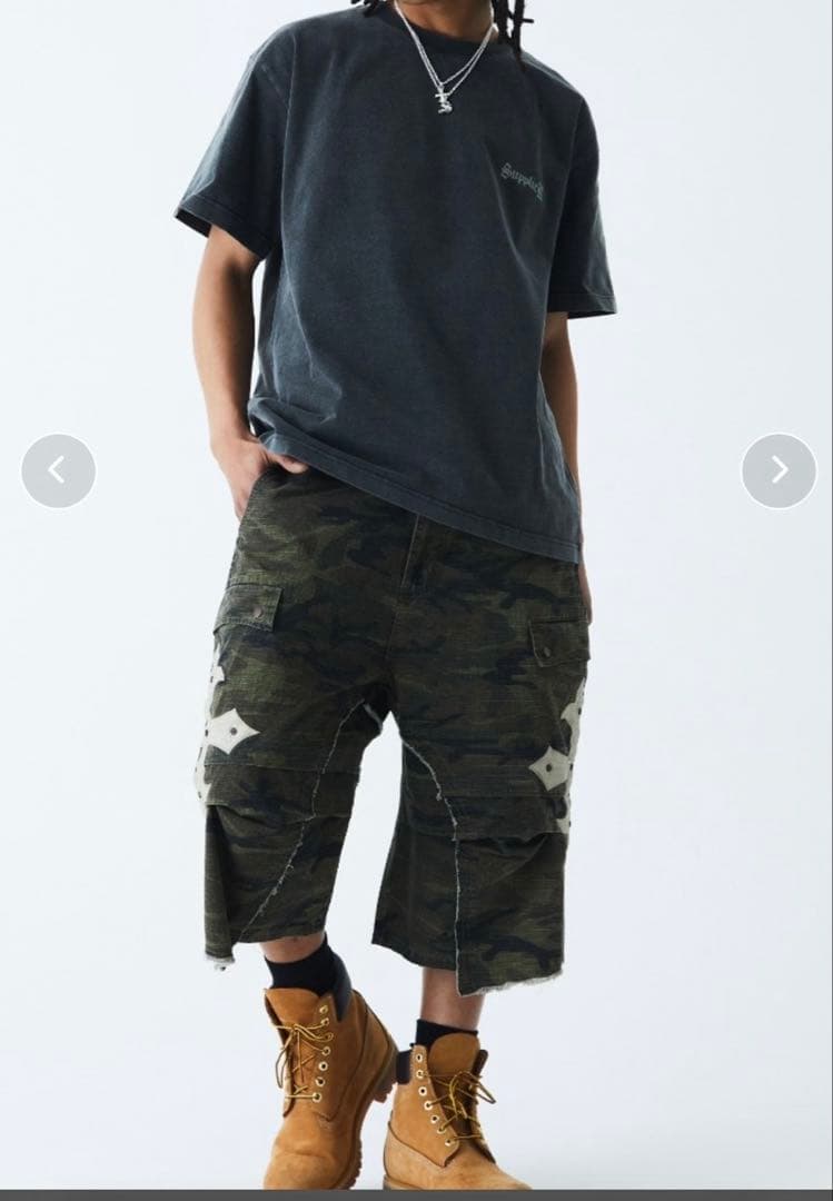 お*ン様 SUPPLIERハーフパンツ　supplier 迷彩 レザー ハーフパ