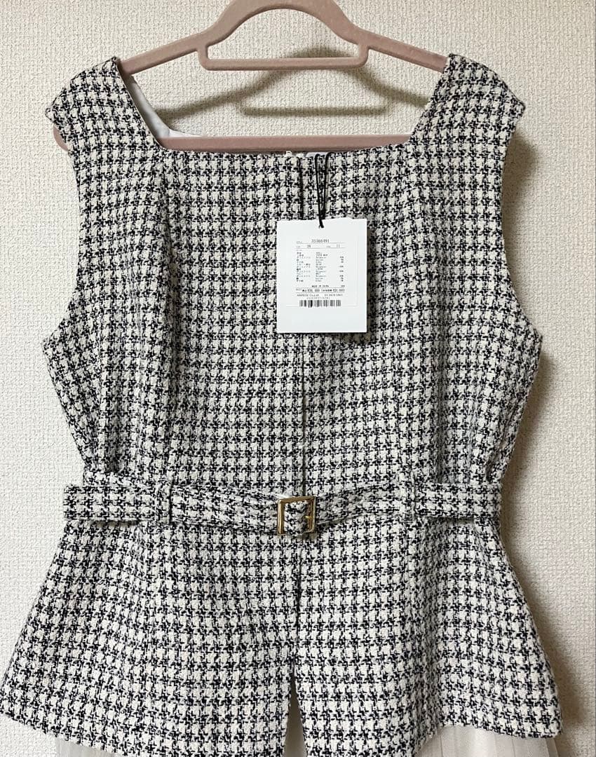 【新品タグ付き】Mystrada ジレドッキングワンピース　特殊ホワイト