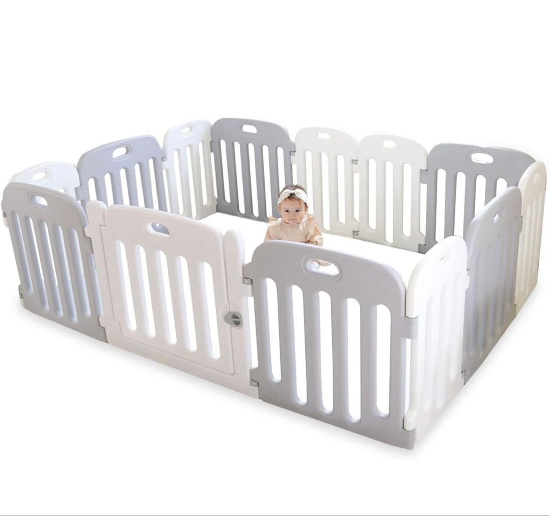 ベビーサークル 赤ちゃん 組み立て簡単 形のアレンジ自在 ベビー 扉付き