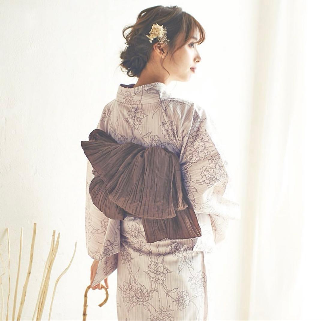 Dita 浴衣4点セット(ゆかた・しわへこ帯・下駄・着付け本）