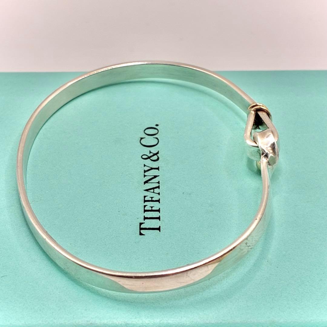 ティファニー フック&アイ ラブノット コンビ バングル 925 750 美品
