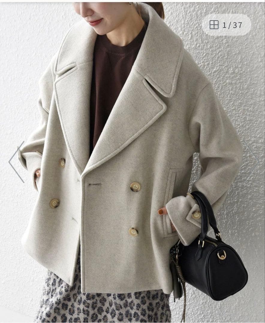 SHIPS any カシミヤ ミックス テーラード ショート Pコート