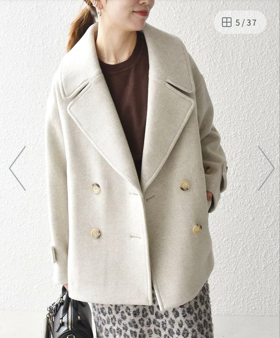 SHIPS any カシミヤ ミックス テーラード ショート Pコート