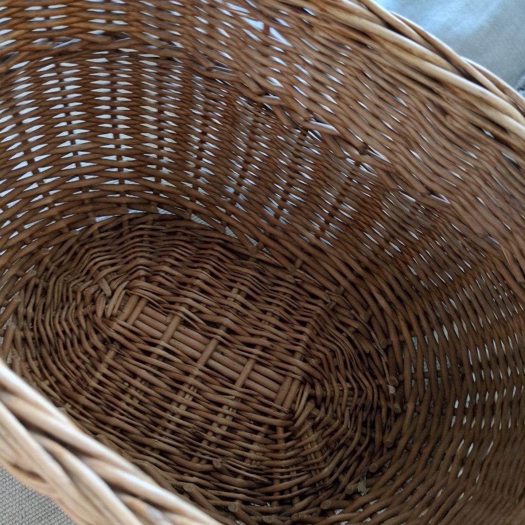 フランス　アンティーク　大きめ　パニエ　バスケット　籠　ブロカント雅姫