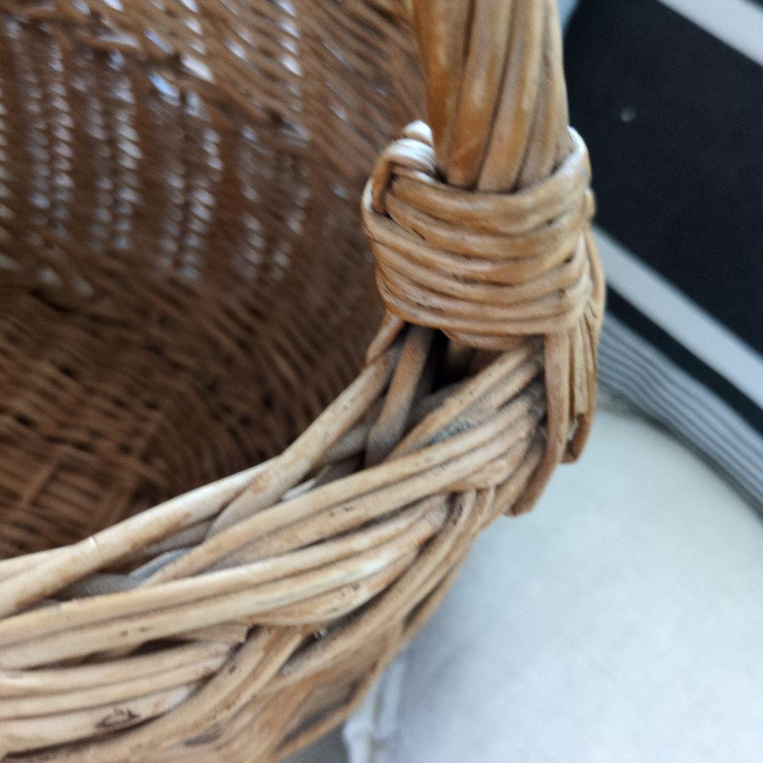 フランス　アンティーク　大きめ　パニエ　バスケット　籠　ブロカント雅姫